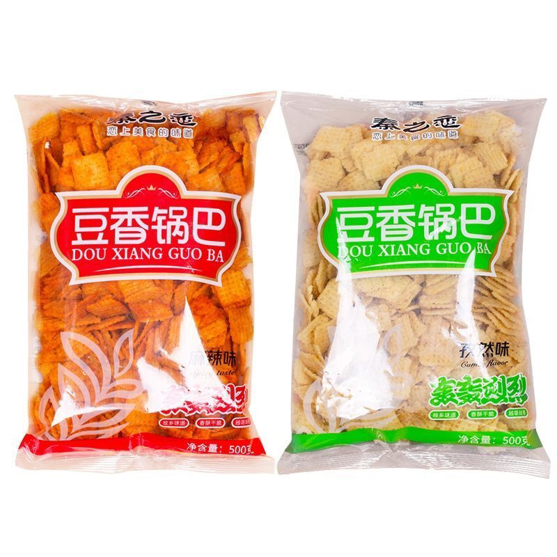 陕西特产豆香锅巴500g袋装麻辣孜然味香脆怀旧休闲零食小吃