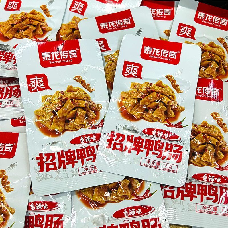 泰龙传奇经典鸭肠杏鲍菇卤味鸭货开袋即食网红解馋追剧零食小吃