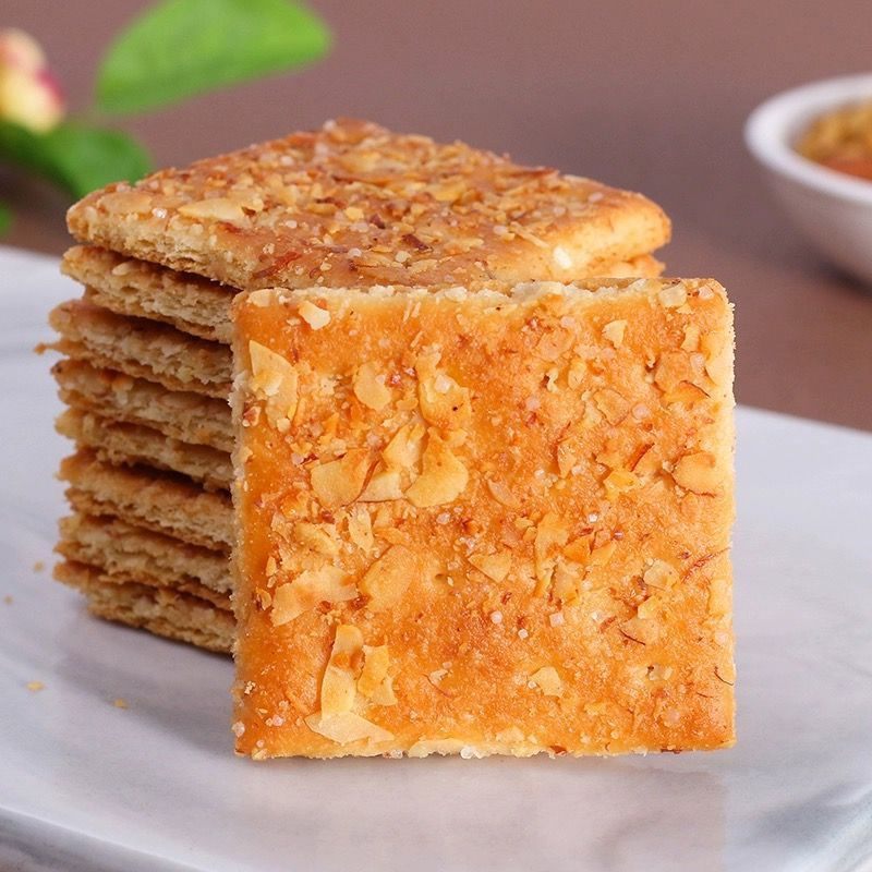 椰蓉脆饼干香脆杏仁坚果酥脆饼干办公室休闲零食早餐代餐饱腹食品