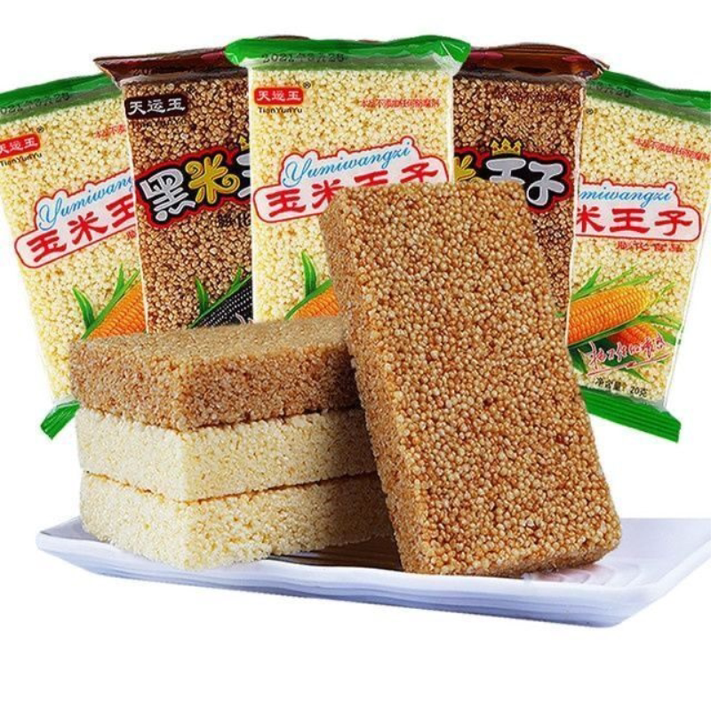 天运黑米玉米王子袋装米花糖老式酥脆糕点膨化怀旧休闲零食食品