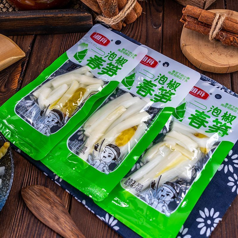 湘舟泡椒春笋30g开袋即食独立包装酸辣竹笋片休闲网红爆款零食