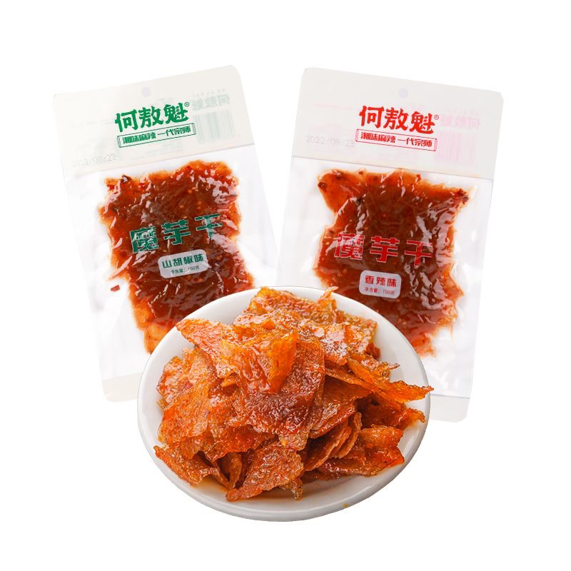 香辣魔芋干湖南特产香辣麻辣休闲零食干魔芋丝皮辣条纯魔芋爽