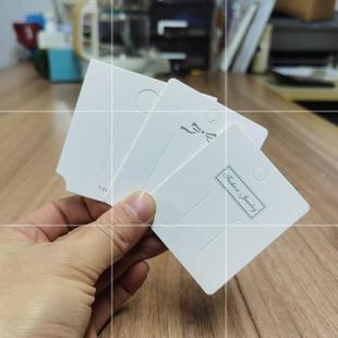 彩色纸卡头diy发夹子卡纸包装 白色简约方卡吊牌珍珠饰品卡片
