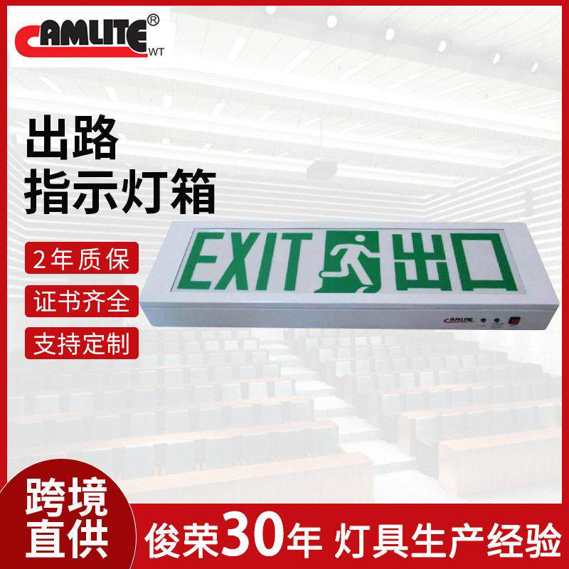 安全出口指示灯外贸跨境自发光消防指示牌应急通道灯疏散标识灯厂