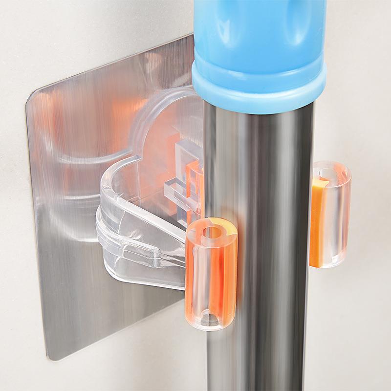 塑料拖把架多功能收纳架三重防滑免钉新款拖把夹拖布