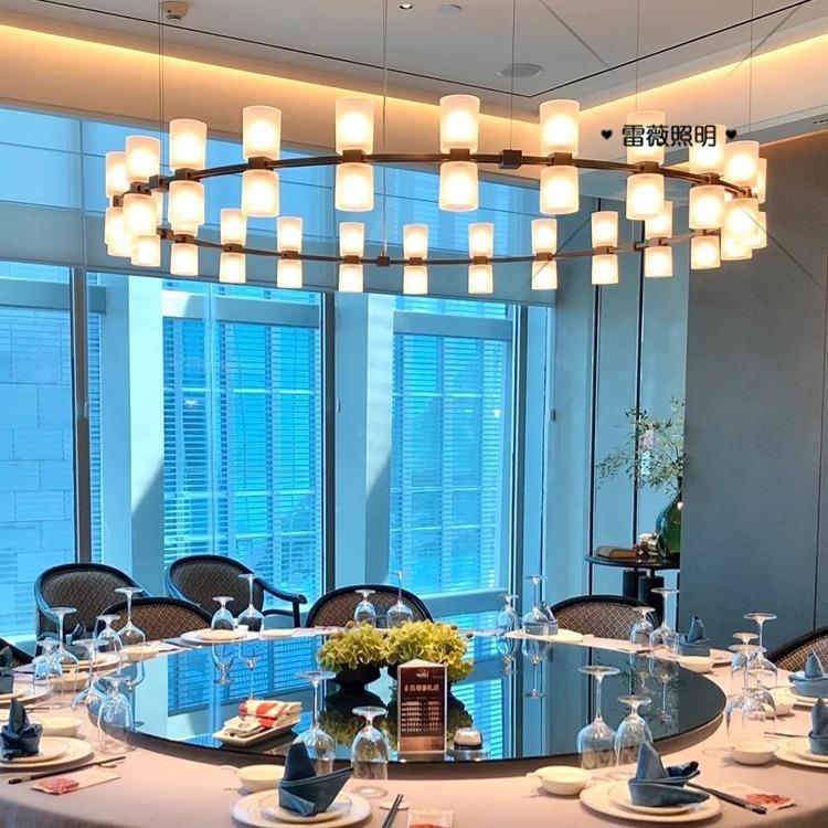现代新中式餐厅大吊灯会所餐饮饭店包厢酒店包房吊灯中西餐厅吊灯