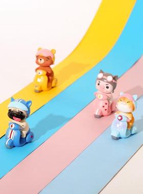 闲暇时光摩托摇头车摆创意可爱宠物车载摆件家居客厅摆饰生日礼品