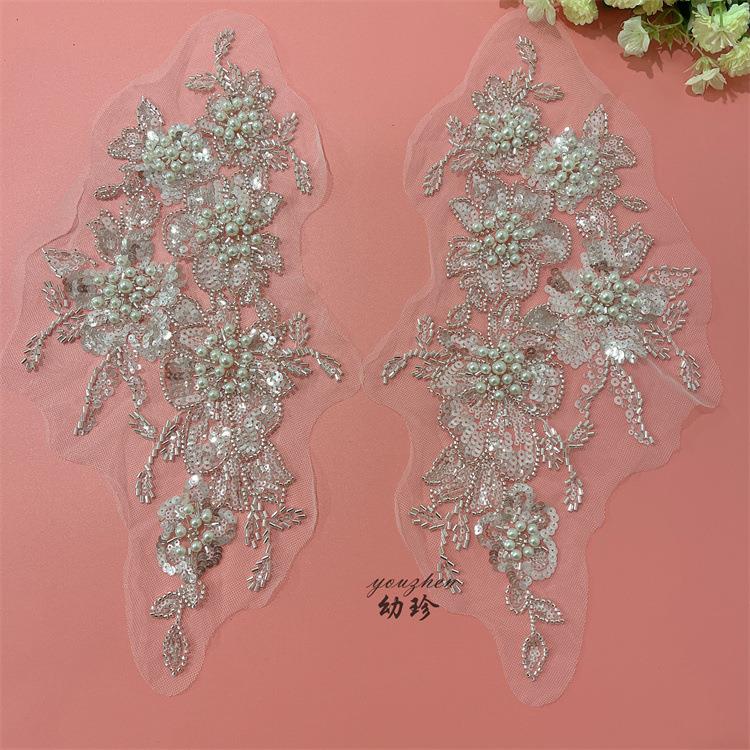 手工钉珠车骨蕾丝花朵花边辅料diy头饰头纱对花衣服裙子装饰花边