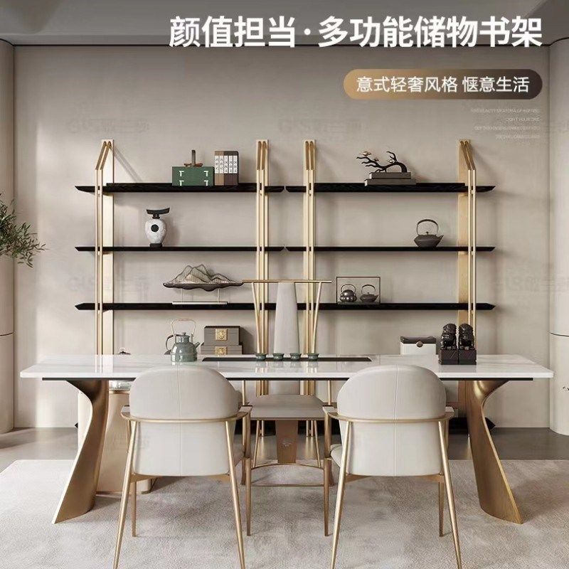 现代轻奢书架置物架落地办公室客厅设计创意不锈钢书架隔断展示架,住宅家具,书架,淘宝优惠券,粉丝福利购,淘宝优惠卷