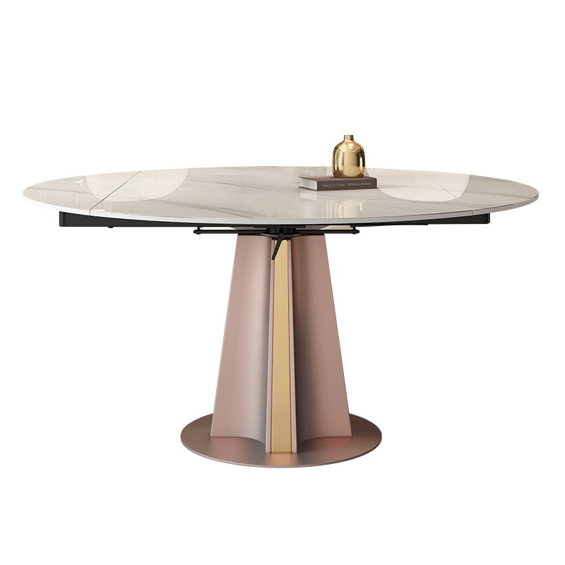 意大利轻奢岩板旋转餐桌现代简约可伸缩内嵌转盘带电磁炉家用圆桌,住宅家具,岩板餐桌,淘宝优惠券,粉丝福利购,淘宝优惠卷