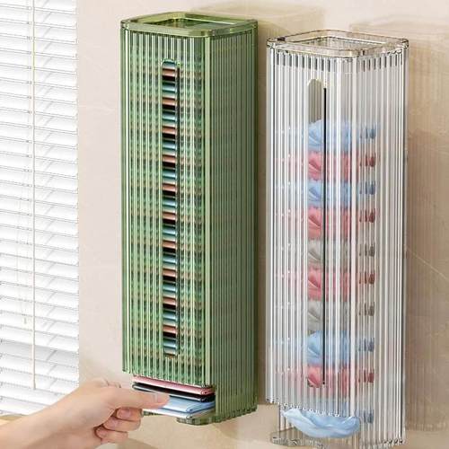 日本品质垃圾袋收纳神器壁挂式厨房放塑料袋收纳盒大容量抽取盒