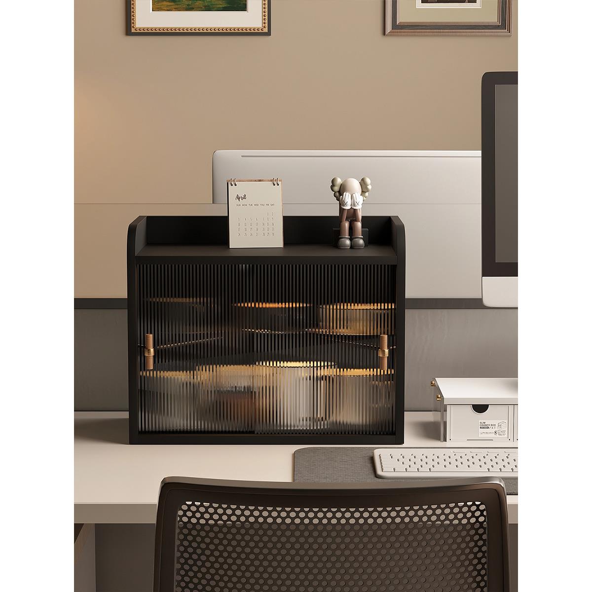 办公桌咖啡杯子收纳架防尘茶杯置物架厨房台面储物柜餐边柜茶水柜