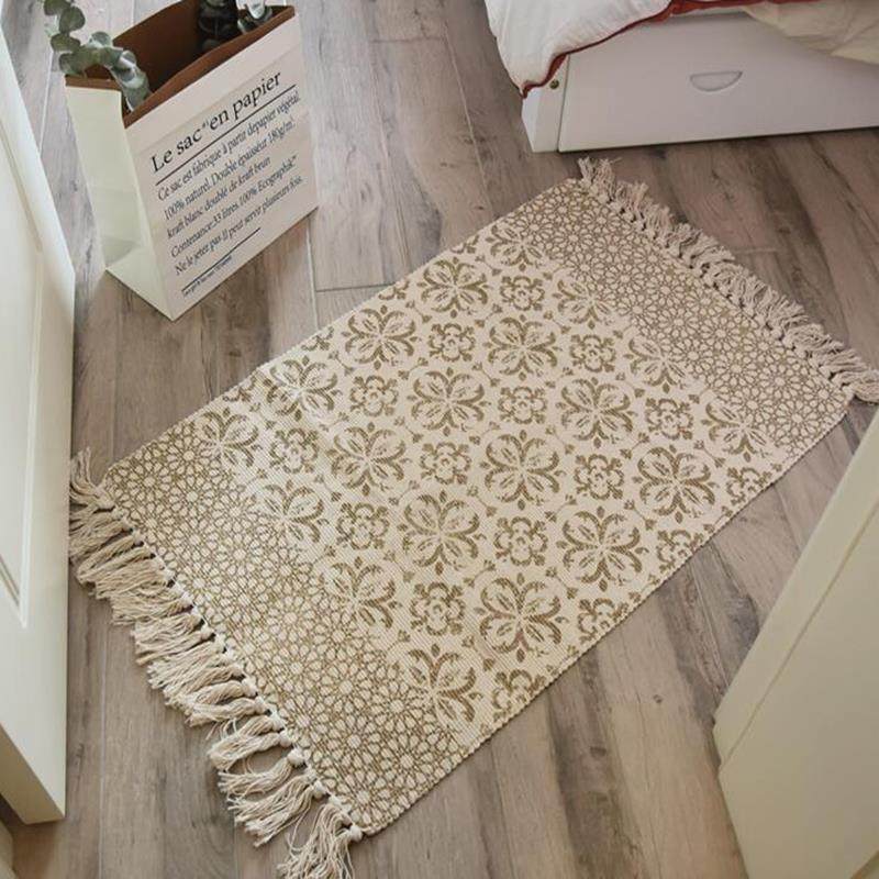 北欧复古民族棉麻流苏地毯波西米亚文艺茶几垫床边毯浴室吸水门垫,居家布艺,地毯,淘宝优惠券,粉丝福利购,淘宝优惠卷