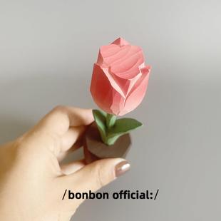 送一个有温度 木雕郁金香仿真花桌面摆件治愈系生日礼物 礼物