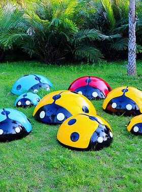 户外玻璃钢仿真七星瓢虫雕塑幼儿园园林景观售楼部装饰甲壳虫摆件