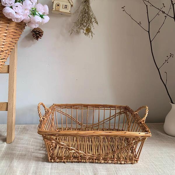 外贸出口手工柳编编织收纳篮收纳筐蔬菜水果篮子