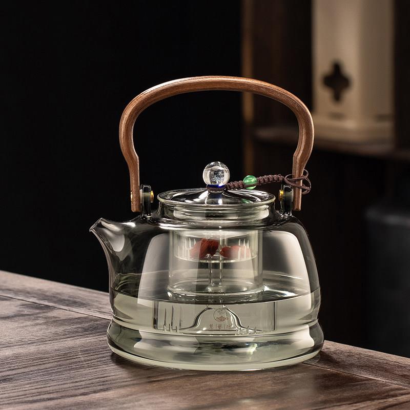玻璃蒸煮茶壶2026新款耐高温加厚提梁烧水泡茶壶电陶炉煮茶器套装