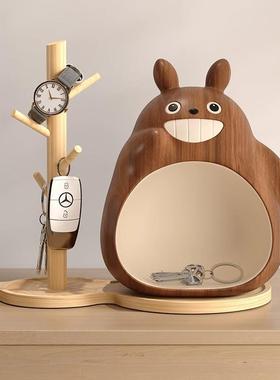 龙猫摆件入户玄关钥匙收纳创意卡通客厅电视柜桌面可爱治愈装饰品