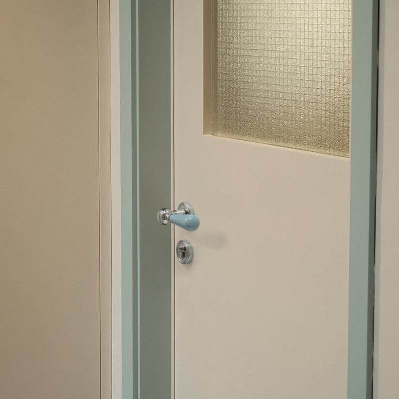 法式陶瓷门把手卧室实木门锁磁吸静音房门锁室内彩色分体式门锁