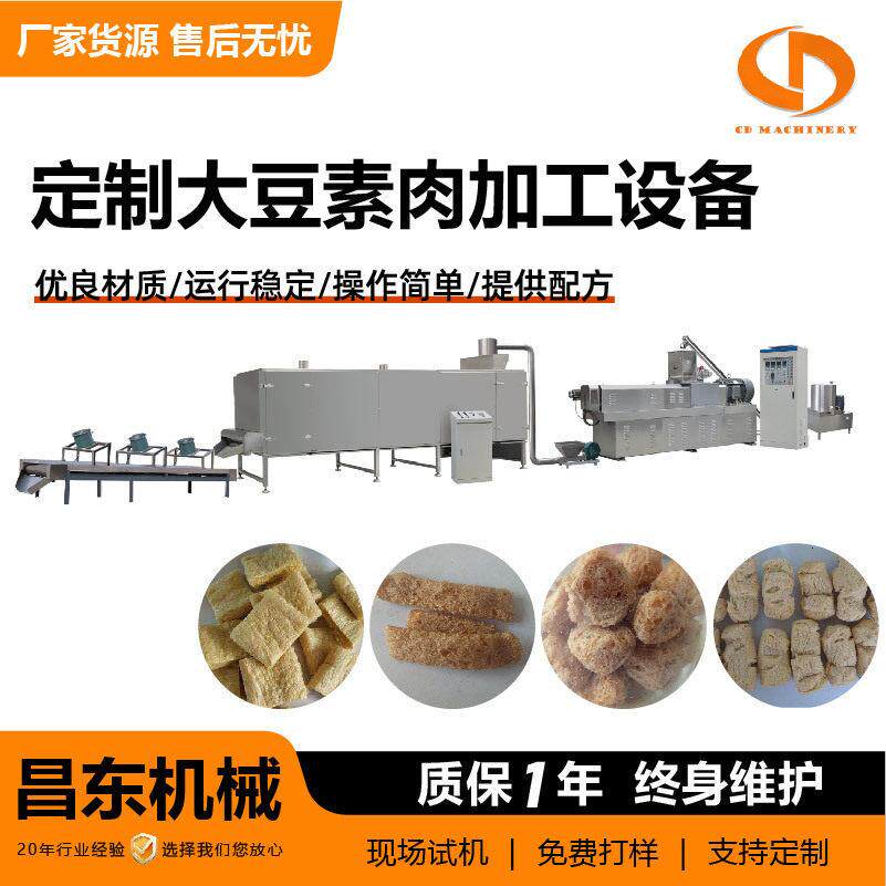 大豆素肉加工设备厂家定制球状组织蛋白大豆素肉油炸生产线