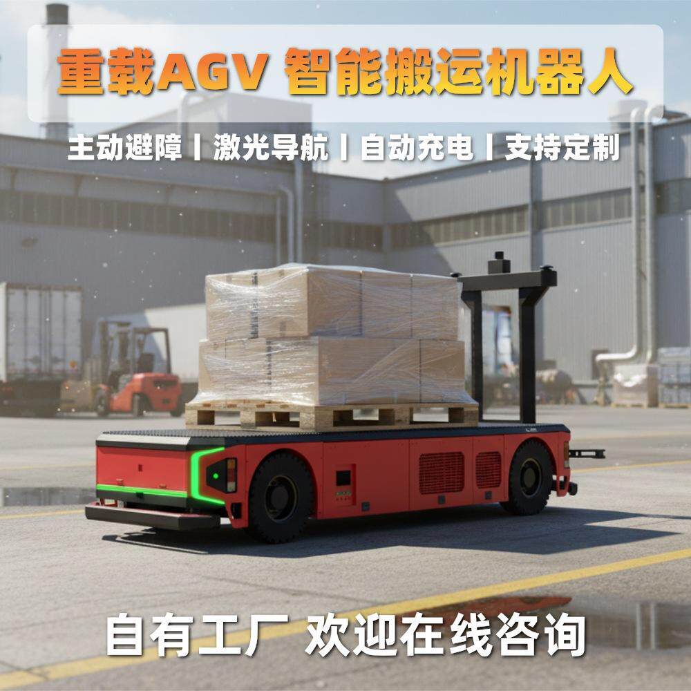 重载AGV智能搬运机器人RGV小车地平车自动化无轨道全向电动平台车