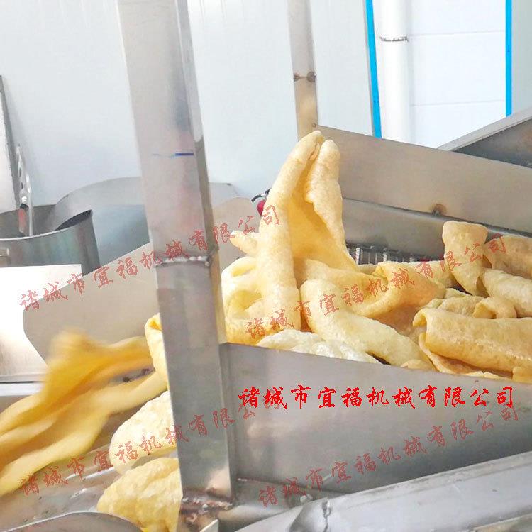 猪皮油炸机 电加热连续肉皮油炸机价格 宜福皮肚肉制品生产线品牌
