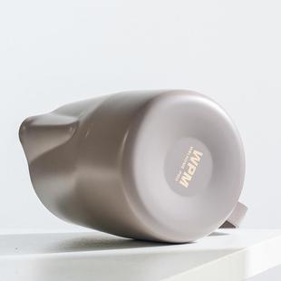 WPM惠家咖啡拉花缸304不锈钢打奶缸斜口压纹奶泡杯 9加宽圆嘴