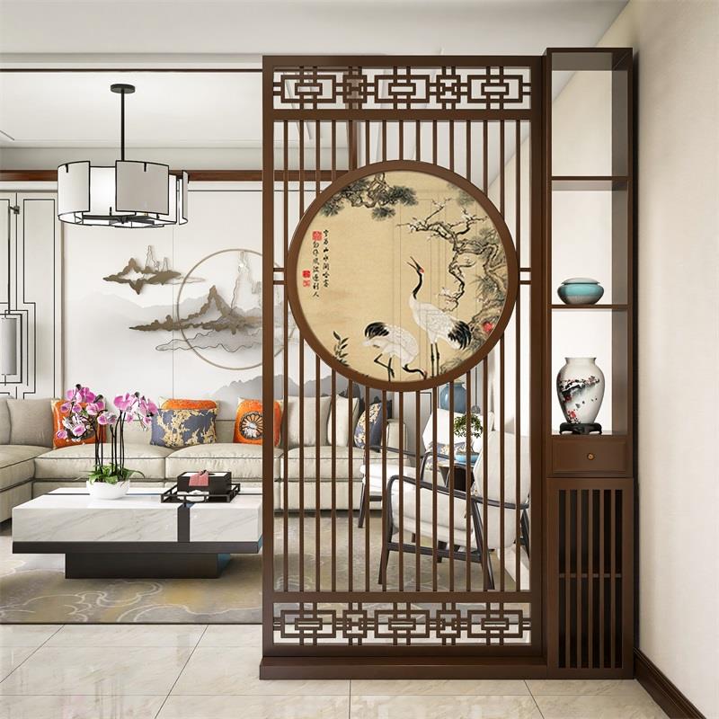 新中式实木花格屏风隔断墙客厅2025新款入户玄关卧室现代简约遮挡