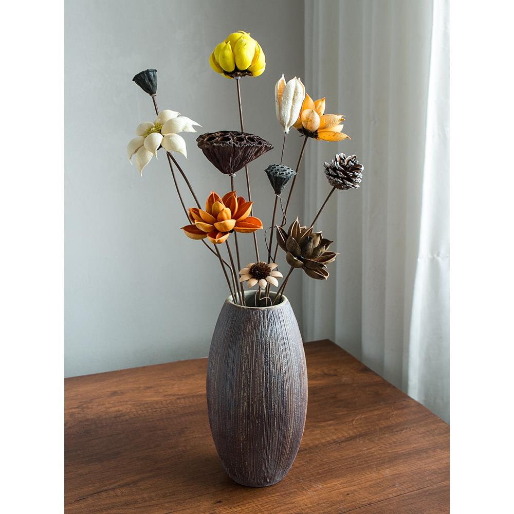 莲蓬干花花束客厅摆设高级感真花风干天然高端侘寂风荷花装饰摆件