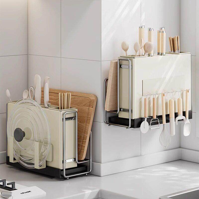 德国BORG厨房刀架置物架多功能菜刀放置筷子笼砧板架一体刀具收纳