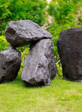 仿真石头雕塑户外庭院花园草坪造景摆件水池假山刻字空心石头道具