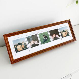宝丽来拍立得相框情侣礼物挂墙实木九宫格diy装裱画框实木相框