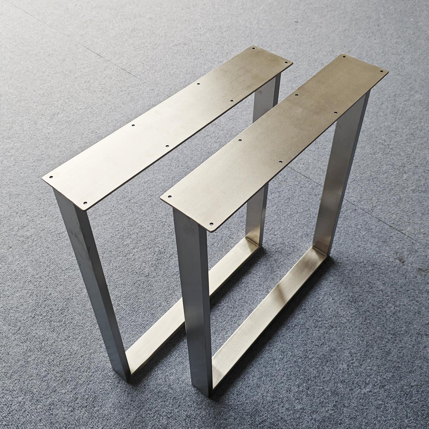 不锈钢桌腿桌子腿口字型支架支撑腿书桌实木大板支架金属桌腿桌脚