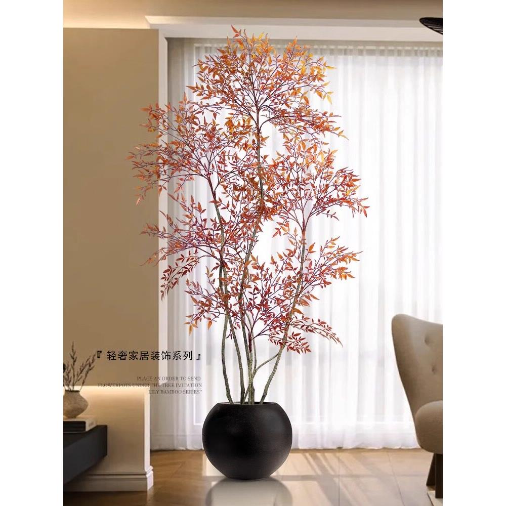 南迪纳竹子模拟绿色植物高雅可及豪华室内客厅电视柜地板装饰品彷