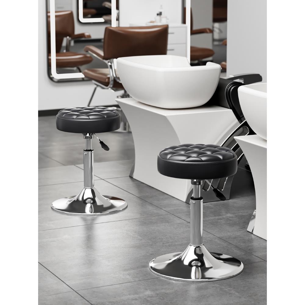 美发美容凳子固定发廊专用理发店转椅按摩大工凳旋转升降美甲圆凳