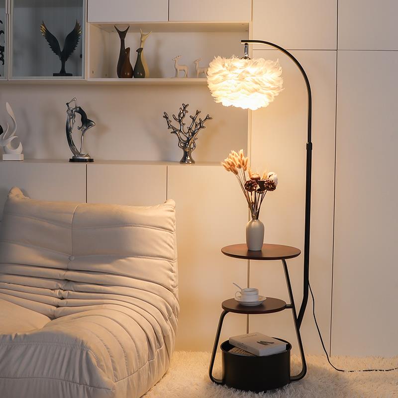 床头柜中古简约现代小型轻奢高级感复古极窄创意实木置物架小边几