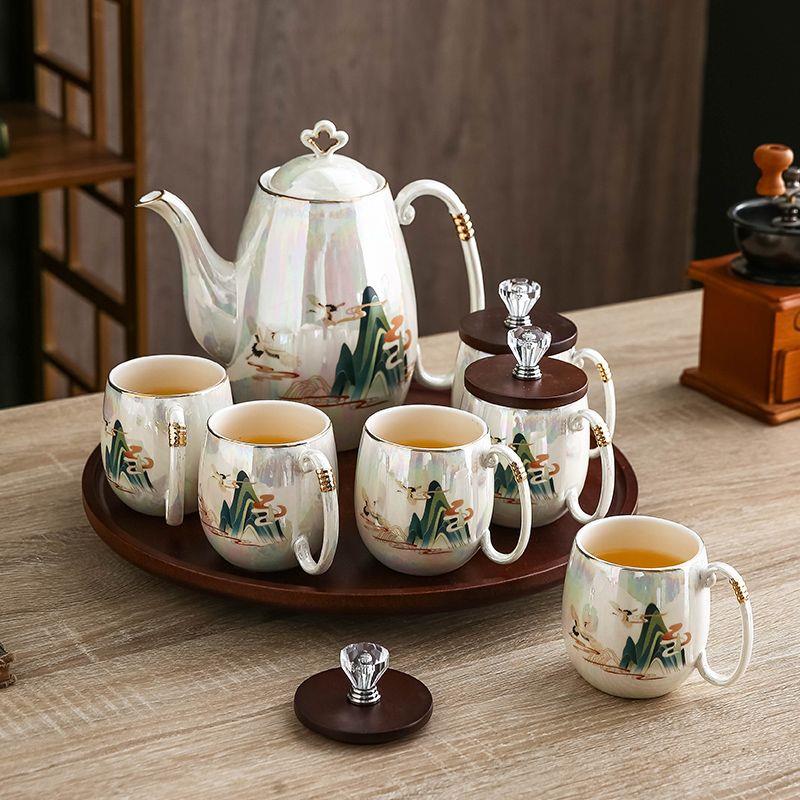 新中式轻奢水具套装家用客厅结婚茶具陶瓷水杯子杯具茶杯乔迁礼品