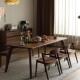 意式 极简餐桌白蜡木定制饭桌现代客厅胡桃色长桌茶桌书桌餐椅组合