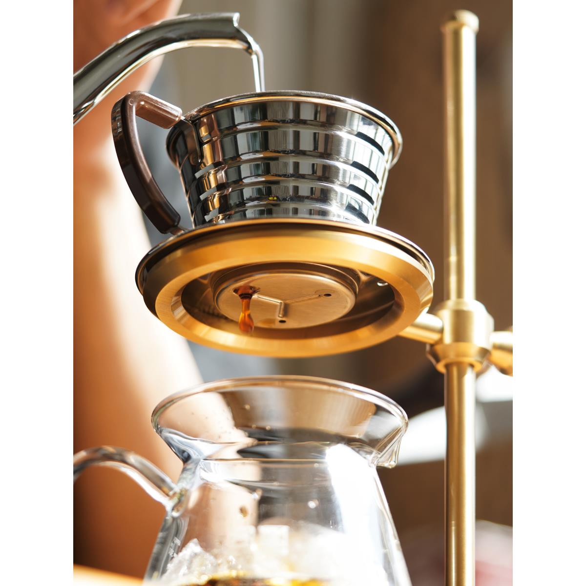 HERO黄铜手冲咖啡架子滤杯支架器具置物架收纳咖啡角布置底座摆件