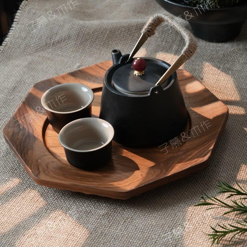 缅甸柚木实木圆形杯垫简约手工木质餐垫居家装饰防滑隔热垫