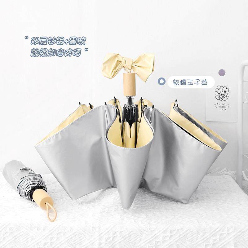 钛银遮阳伞双层超强防晒抗UV黑胶折叠女晴雨两用遮阳伞upf50+,居家日用,伞,淘宝优惠券,粉丝福利购,淘宝优惠卷