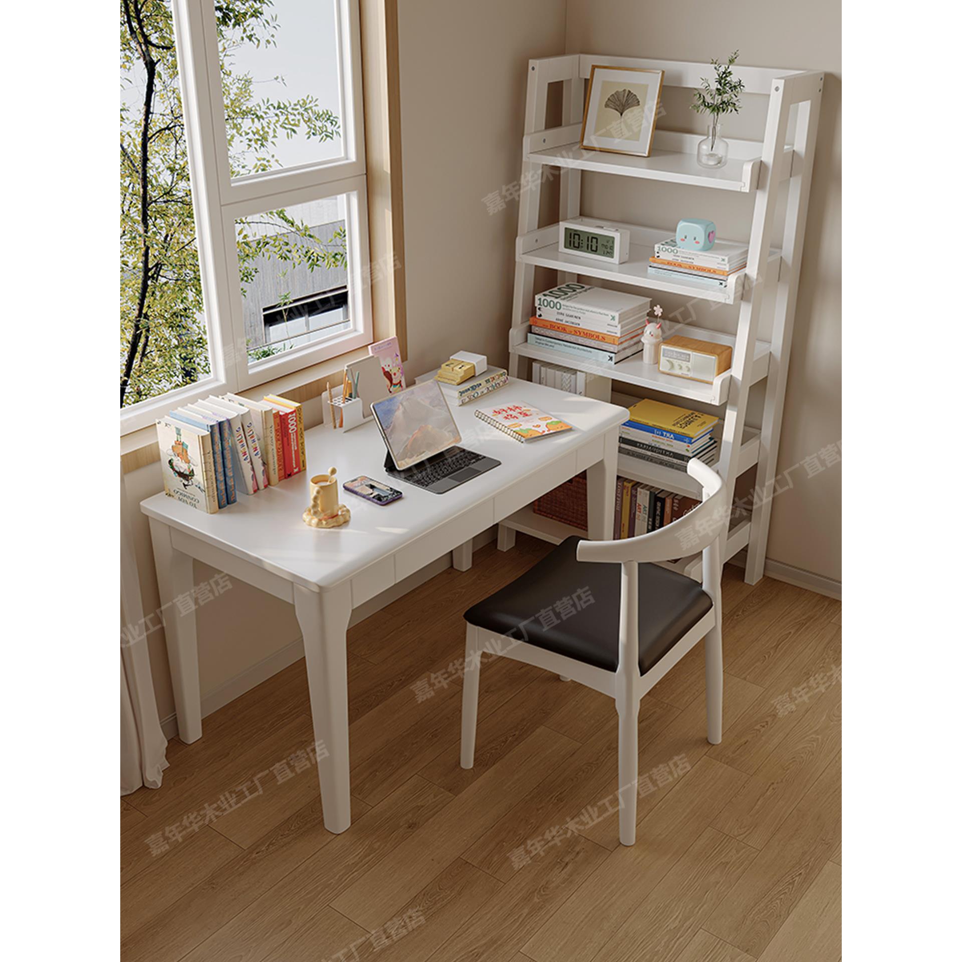 全实木书桌卧室家用学习桌学生书房写字桌长条简约电脑桌办公桌子
