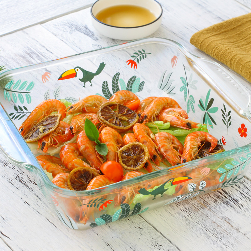 大嘴鸟加厚大号玻璃烤盘菜盘微波炉烤箱家用耐热温双耳烘焙焗饭盘,餐饮具,盘,淘宝优惠券,粉丝福利购,淘宝优惠卷