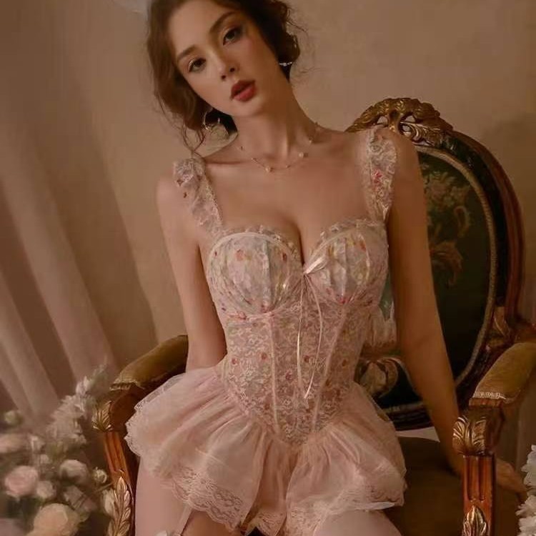 暴击服夸张超短裙凯朱莉边大露睡衣女款战袍连衣裙镂空马甲夏季