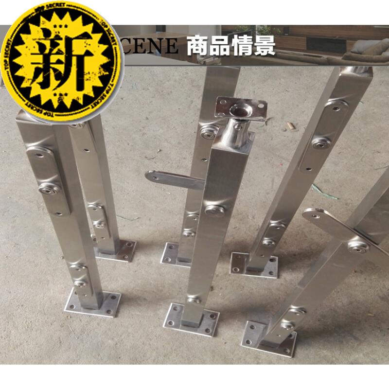 新品4不锈钢38方管50r方管挂玻璃经f济型家用楼梯扶手护外栏杆定