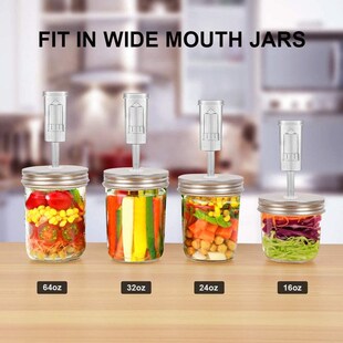 Wide Mouth Mason Jar Set wirh Fermentation Lid and Airlock H