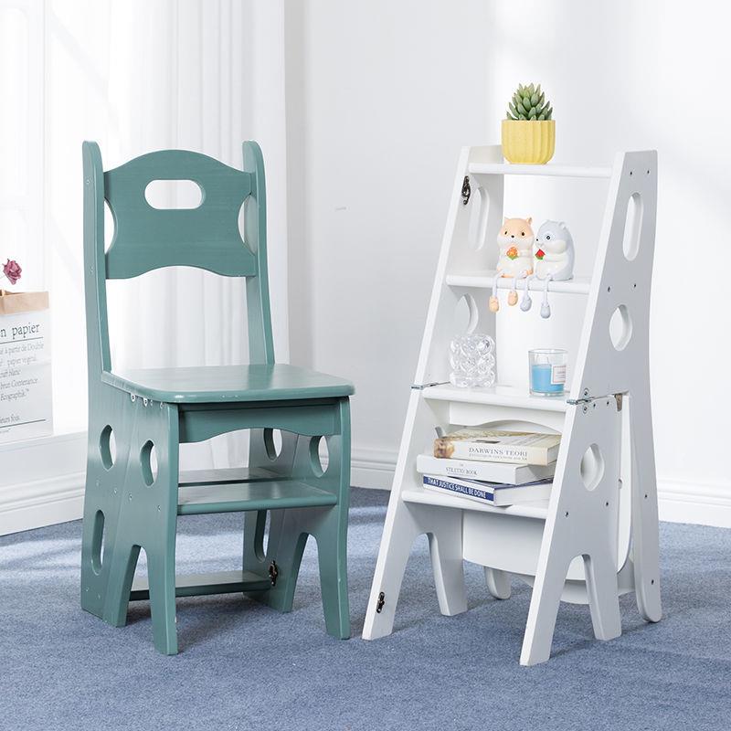 新款家用折叠室内椅全实木梯子椅子美式乡村多功能梯凳楼梯登高凳