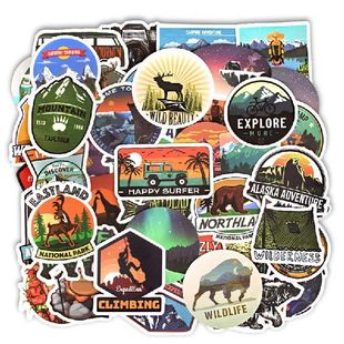 Stickers Camping Landscape Adventure Outdoor 新品 PCS