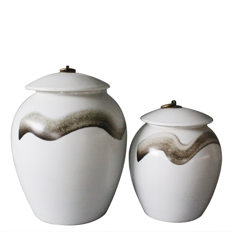 新品新中式花瓶i水墨陶瓷收纳摆件书房客厅样板房玄关桌面创意家