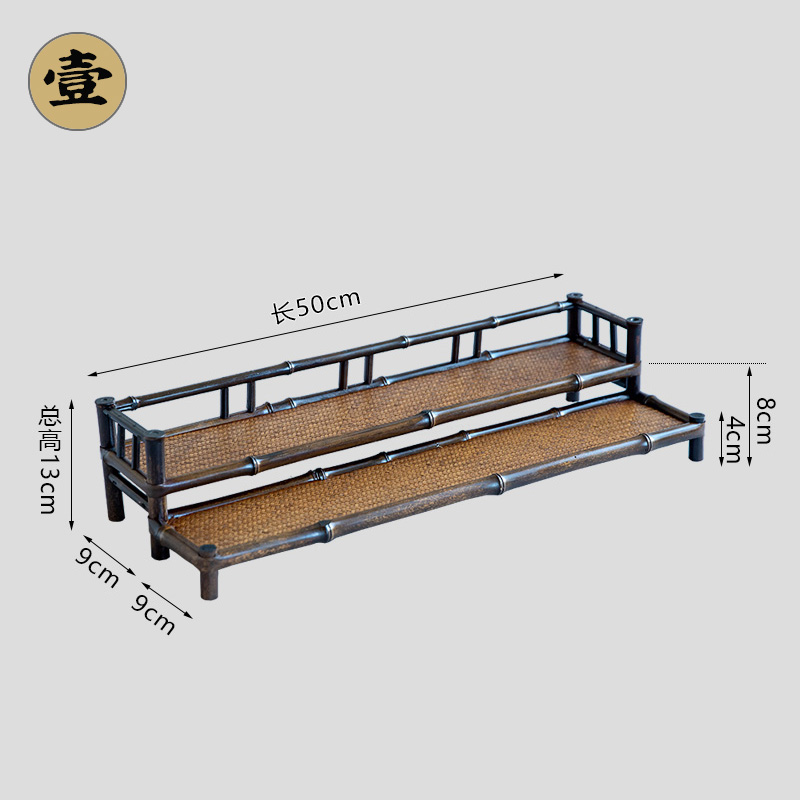 新品新品艳库/大漆n茶具收纳层架双w层茶杯架子壶架茶桌置物架文